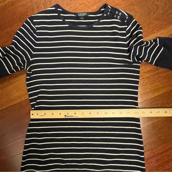 Ralph Lauren Striped Navy and White Midi Dress - Picture 8 of 8